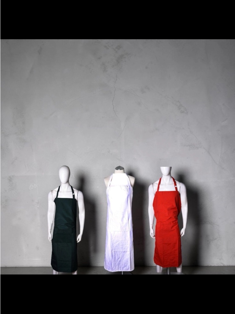 Classic Full-Length Kitchen Apron - White, Red, Green